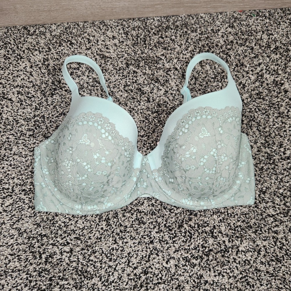 Victoria's Secret Body By Victoria Lined Demi Bra 34DDD Blue Teal Mint Multiway